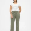 Pantalones caqui de talle medio