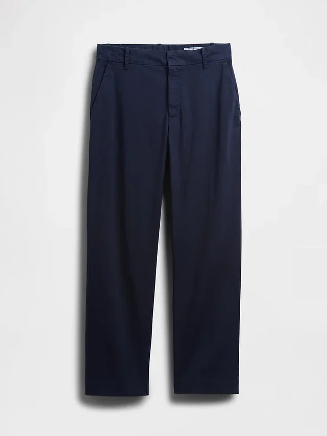 Pantalones caqui de talle medio