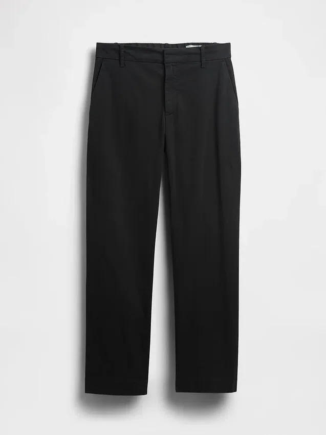 Pantalones caqui de talle medio