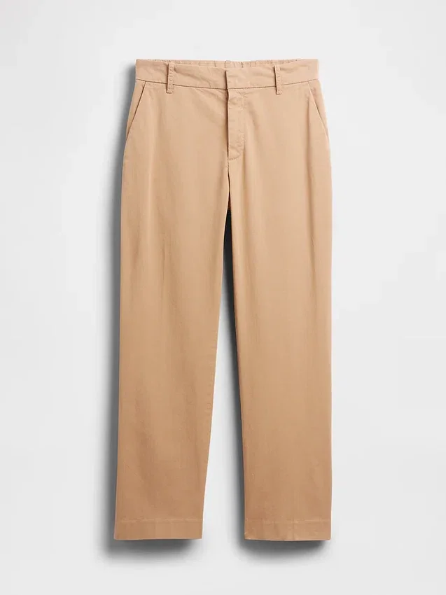 Pantalones caqui de talle medio