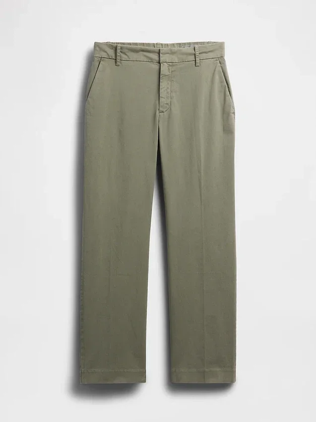 Pantalones caqui de talle medio