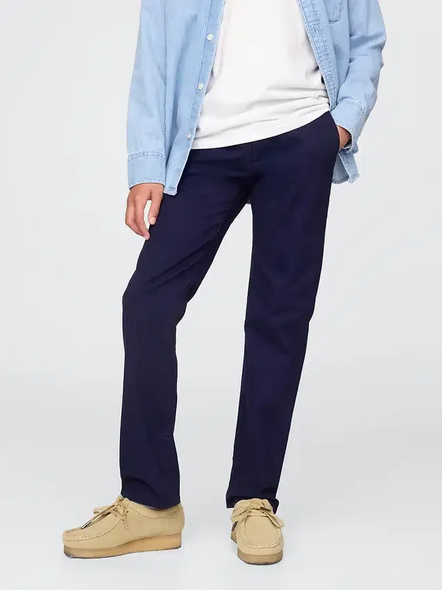 Pantalones caqui elásticos de corte recto para uniforme infantil
