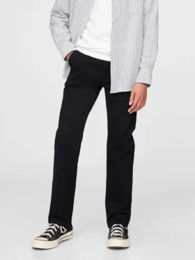 Pantalones caqui elásticos de corte recto para uniforme infantil