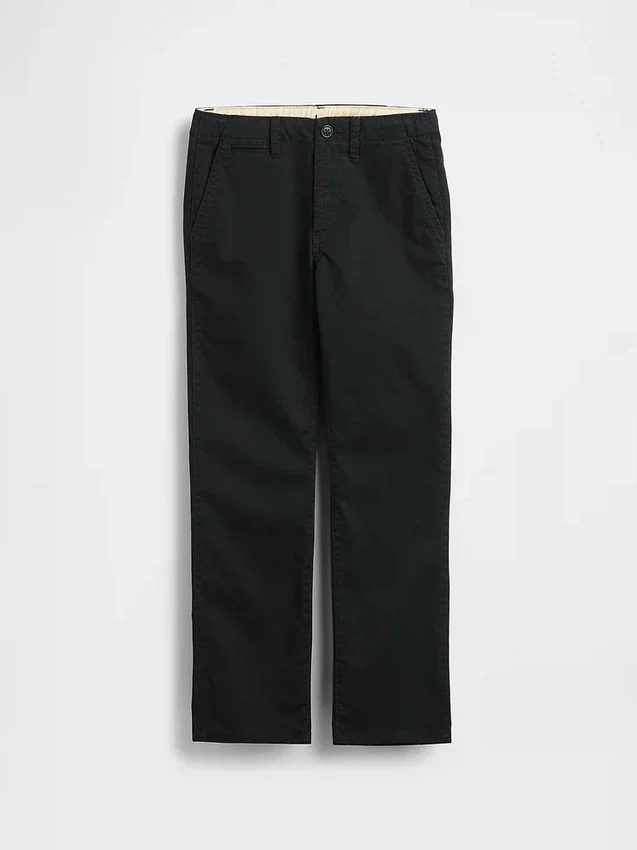Pantalones caqui elásticos de corte recto para uniforme infantil