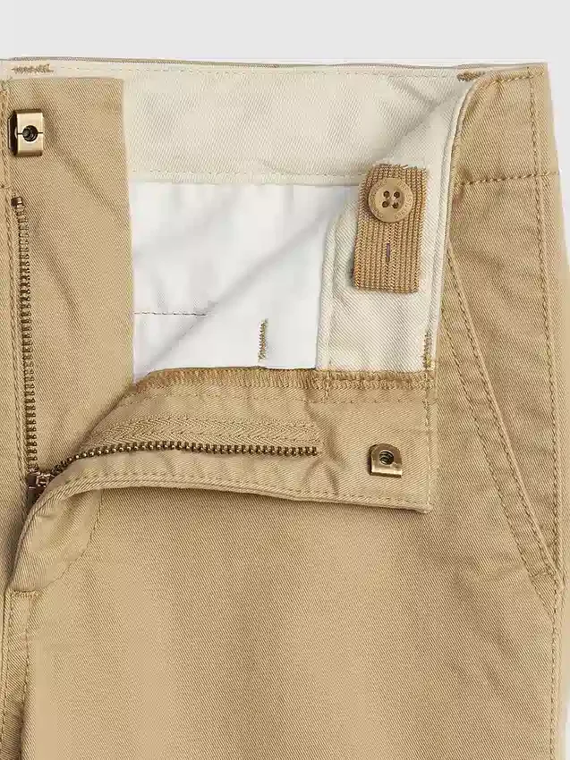 Pantalones caqui elásticos de corte recto para uniforme infantil