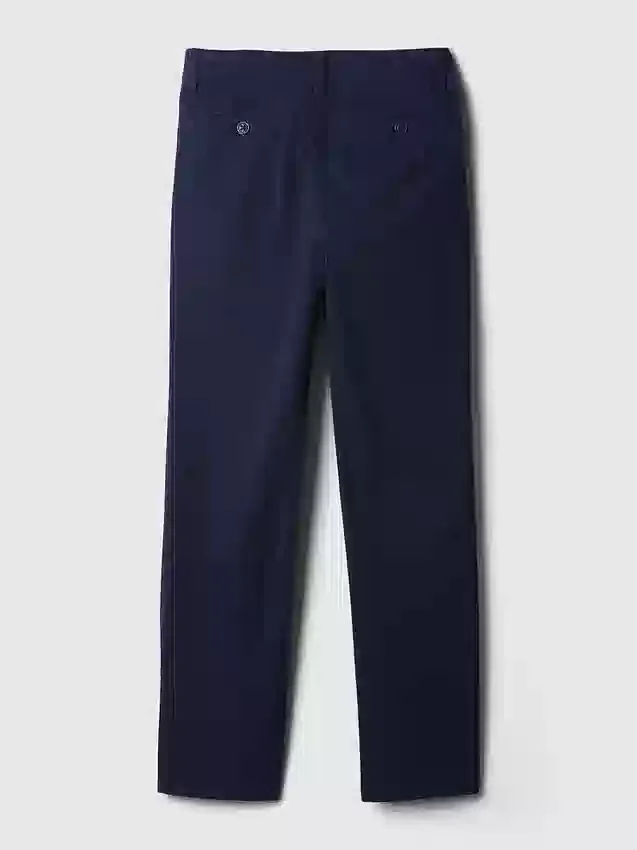 Pantalones caqui elásticos de corte recto para uniforme infantil