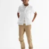 Pantalones caqui elásticos de corte recto para uniforme infantil