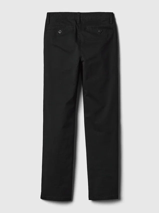 Pantalones caqui elásticos de corte recto para uniforme infantil