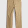 Pantalones caqui elásticos de corte recto para uniforme infantil