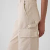 Pantalones caqui holgados de estilo cargo de talle medio