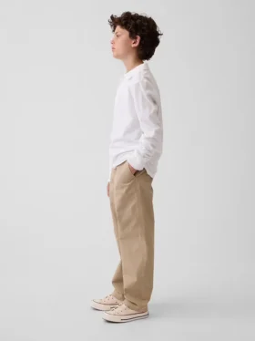 Pantalones caqui holgados de estilo moderno para niños