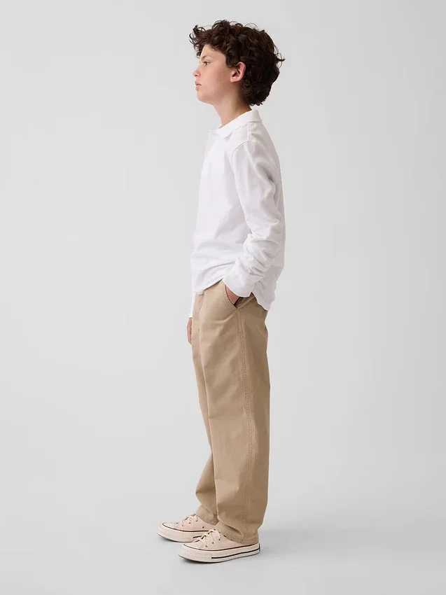 Pantalones caqui holgados de estilo moderno para niños