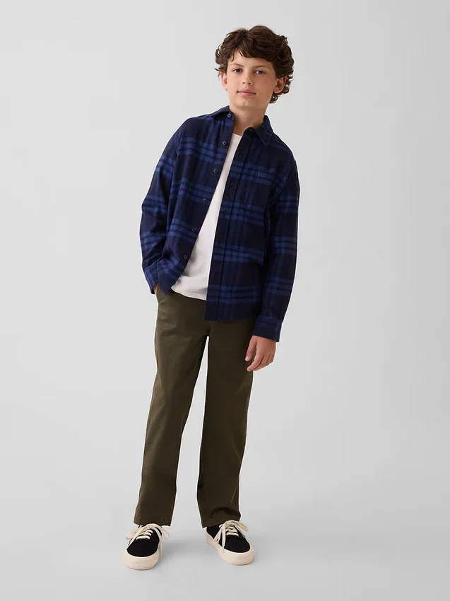 Pantalones caqui holgados de estilo moderno para niños