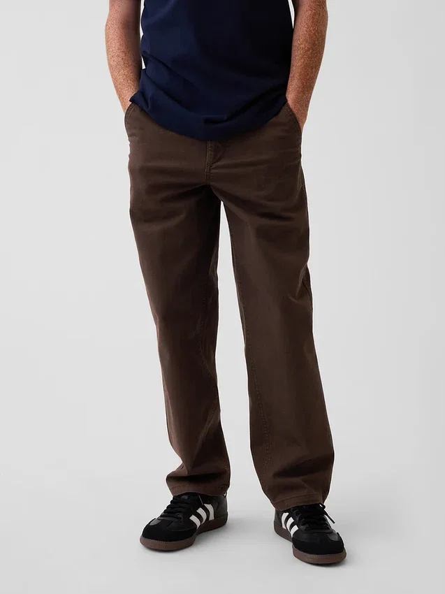 Pantalones caqui holgados de estilo moderno para niños