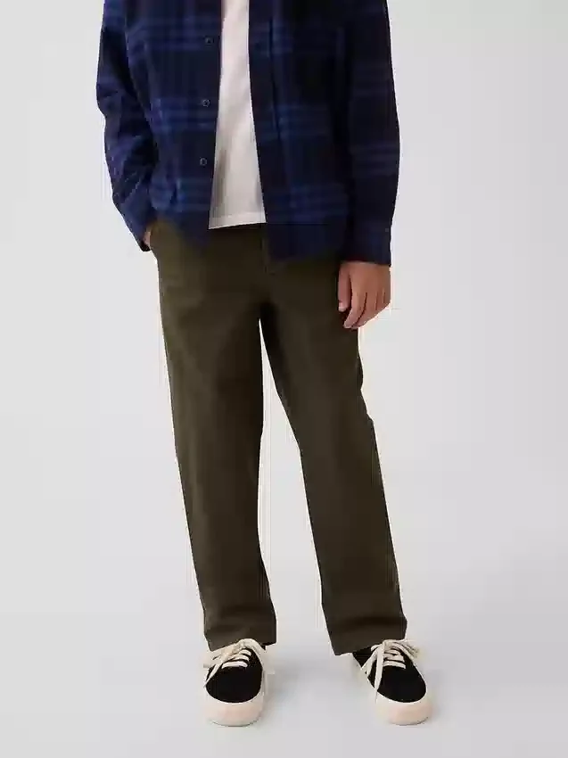 Pantalones caqui holgados de estilo moderno para niños