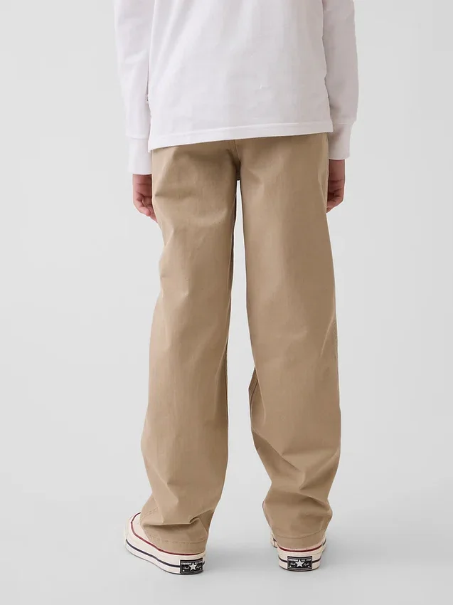 Pantalones caqui holgados de estilo moderno para niños