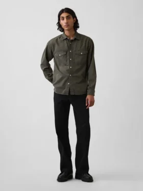 Pantalones caqui holgados de sarga pesada estilo años 90
