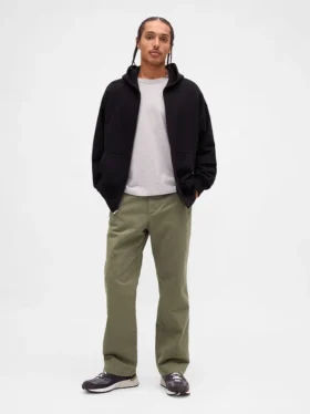 Pantalones caqui holgados de sarga pesada estilo años 90