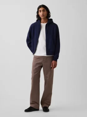 Pantalones caqui holgados de sarga pesada estilo años 90