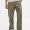 Pantalones caqui holgados de sarga pesada estilo años 90
