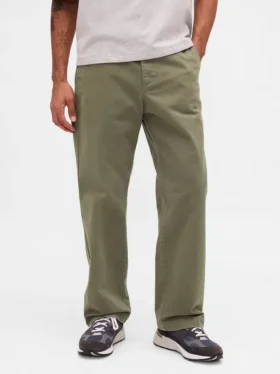 Pantalones caqui holgados de sarga pesada estilo años 90