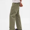 Pantalones caqui holgados de sarga pesada estilo años 90