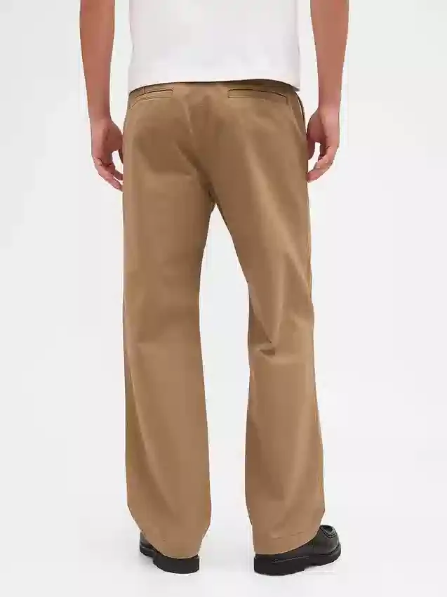 Pantalones caqui holgados de sarga pesada estilo años 90