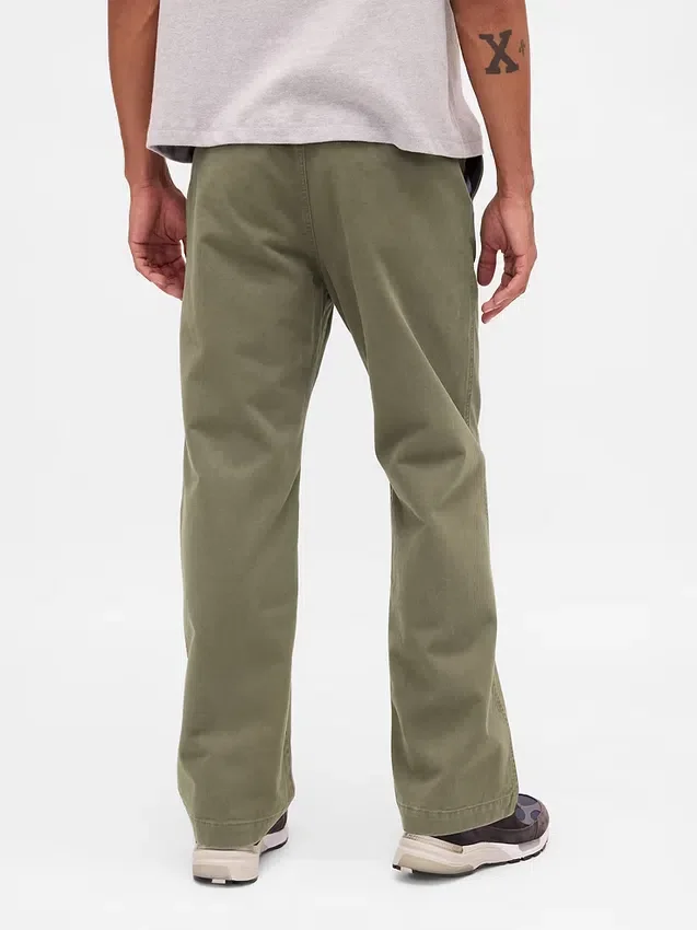 Pantalones caqui holgados de sarga pesada estilo años 90
