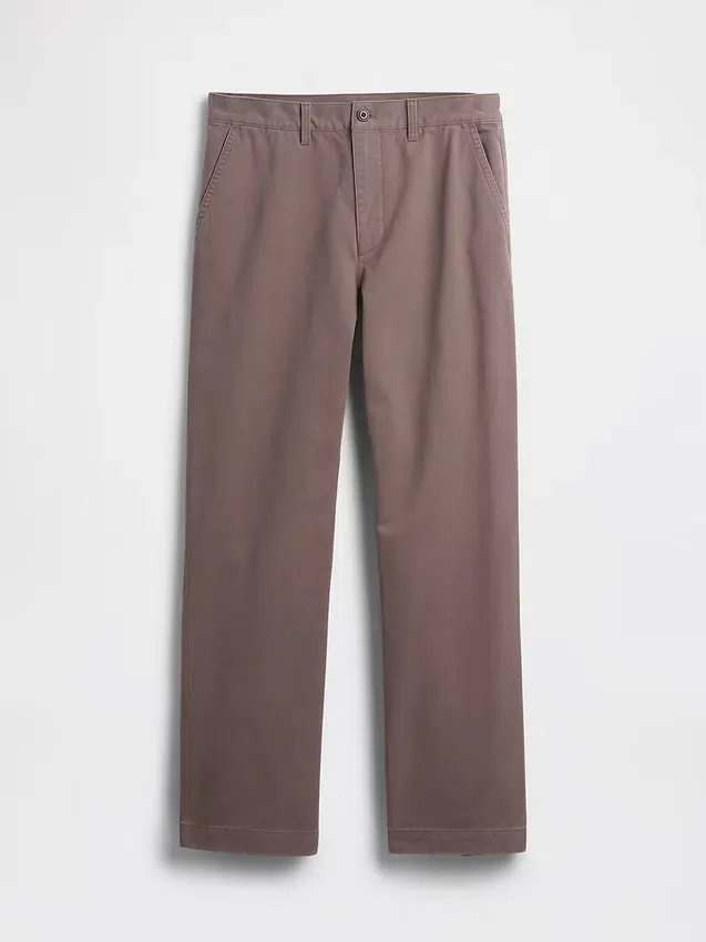 Pantalones caqui holgados de sarga pesada estilo años 90