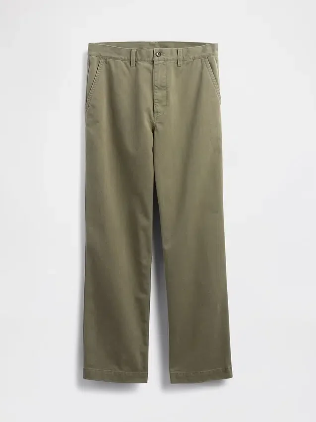 Pantalones caqui holgados de sarga pesada estilo años 90