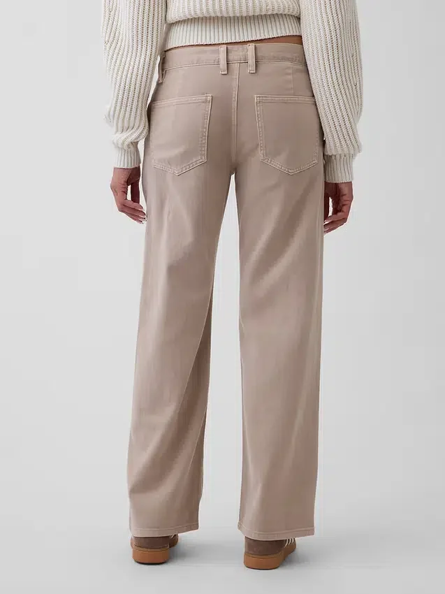 Pantalones caqui holgados de talle bajo estilo años 90