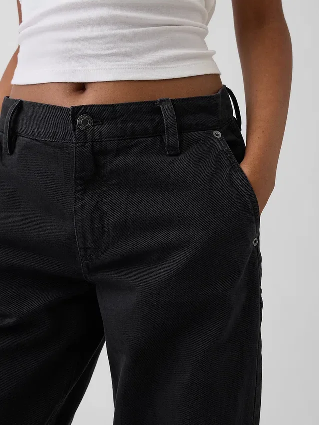 Pantalones caqui holgados de talle bajo estilo años 90