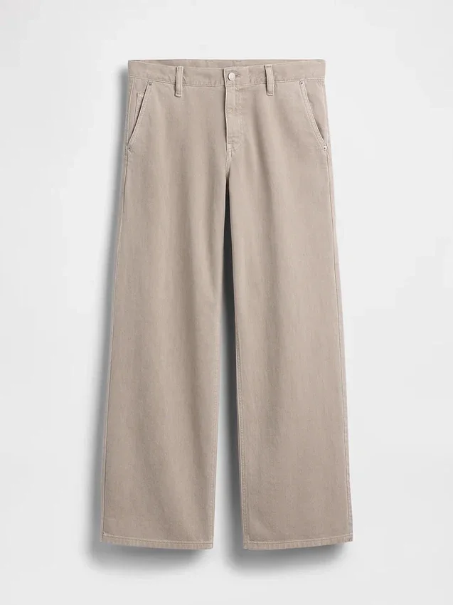 Pantalones caqui holgados de talle bajo estilo años 90