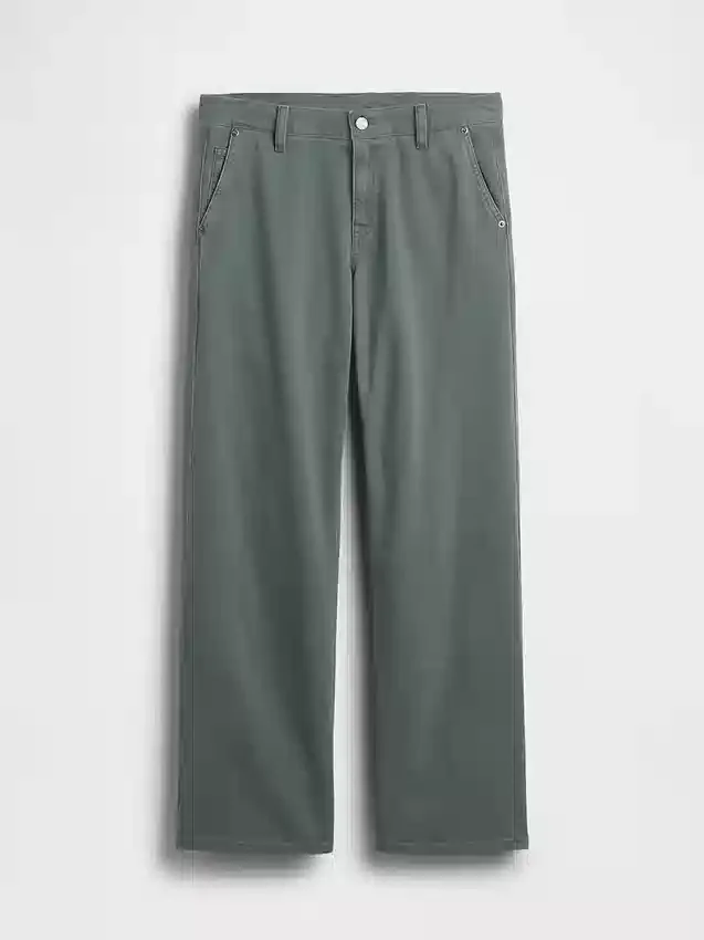 Pantalones caqui holgados de talle bajo estilo años 90