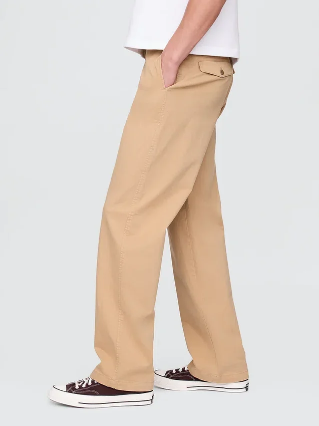 Pantalones caqui holgados estilo moderno de los 90