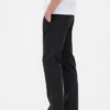 Pantalones caqui rectos de corte relajado en sarga pesada