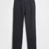 Pantalones caqui rectos de corte relajado en sarga pesada
