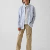 Pantalones caqui rectos y holgados de estilo uniforme moderno para niños