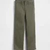 Pantalones caqui rectos y holgados de estilo uniforme moderno para niños