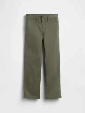 Pantalones caqui rectos y holgados de estilo uniforme moderno para niños