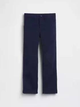 Pantalones caqui rectos y holgados de estilo uniforme moderno para niños
