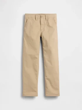 Pantalones caqui rectos y holgados de estilo uniforme moderno para niños