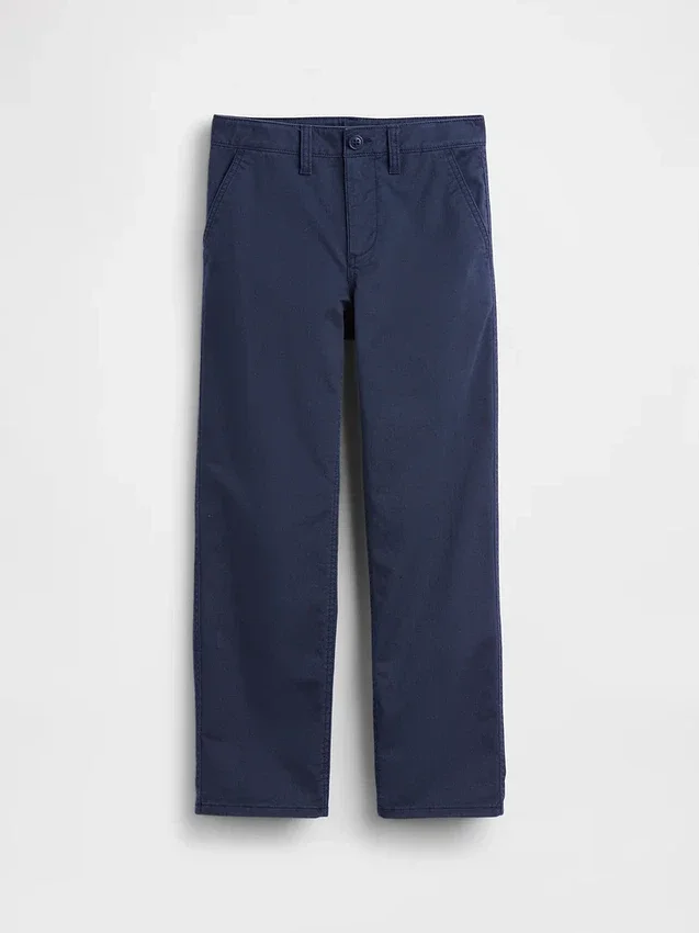 Pantalones caqui rectos y holgados de estilo uniforme moderno para niños