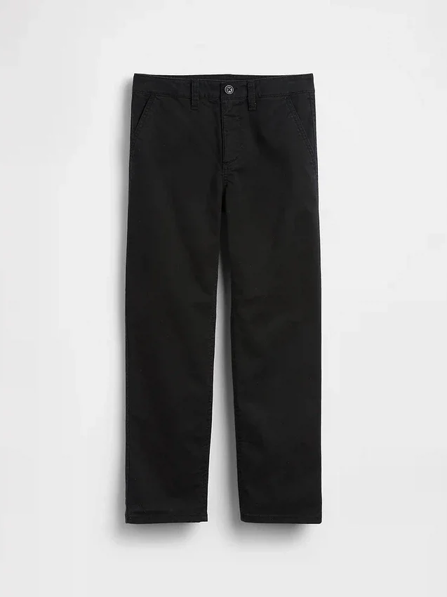 Pantalones caqui rectos y holgados de estilo uniforme moderno para niños