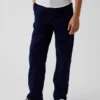 Pantalones caqui rectos y holgados de estilo uniforme moderno para niños