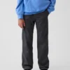 Pantalones caqui rectos y holgados de estilo uniforme moderno para niños