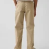 Pantalones caqui rectos y holgados de estilo uniforme moderno para niños