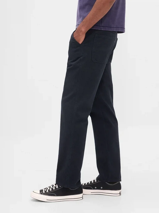 Pantalones caqui utilitarios de corte recto y estilo relajado