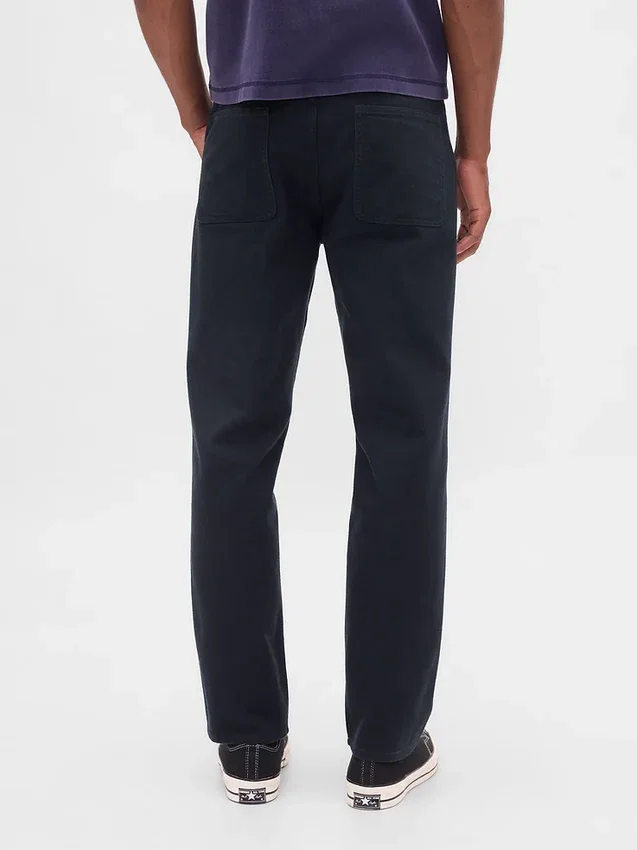 Pantalones caqui utilitarios de corte recto y estilo relajado