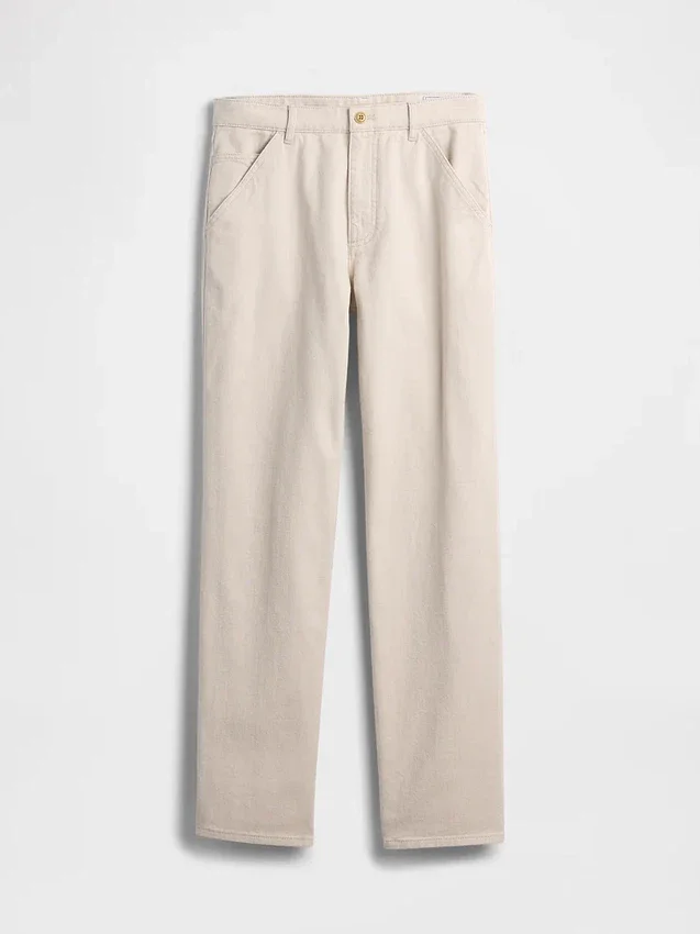 Pantalones caqui utilitarios de corte recto y estilo relajado